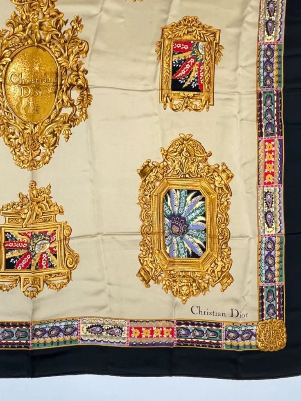 Dior Silk Scarf Multicolor Vintage